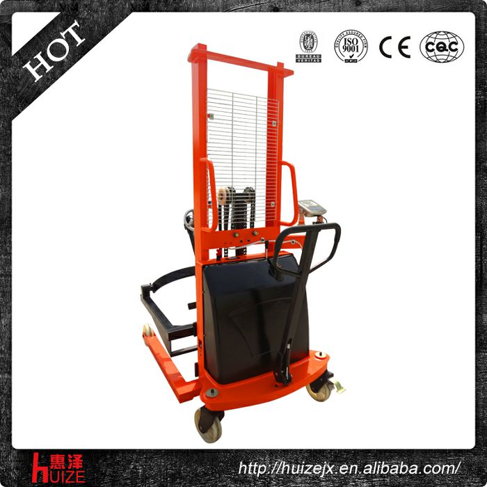 半電動稱重油桶車（夾鐵桶，手搖翻轉(zhuǎn)倒料）