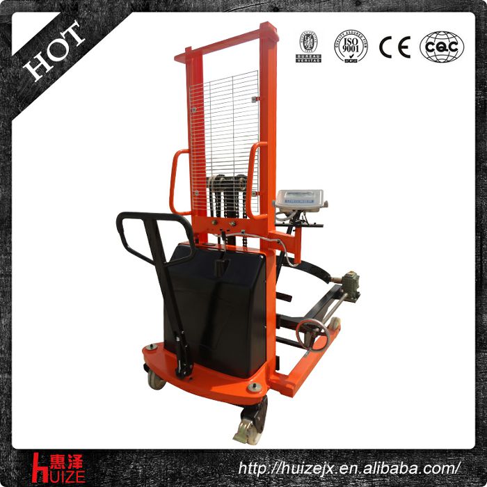 半電動(dòng)稱(chēng)重油桶車(chē)（夾鐵桶，手搖翻轉(zhuǎn)倒料）